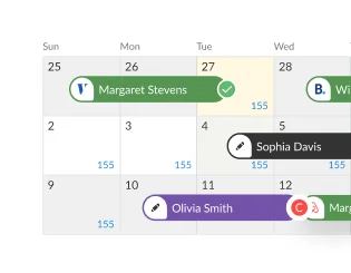 iGMS multi-calendar showing synchronized bookings across channels