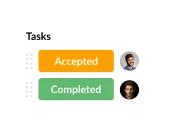 Tasks status showing Accepted and Completed items