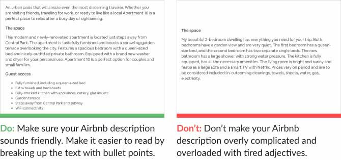 Airbnb description best practices