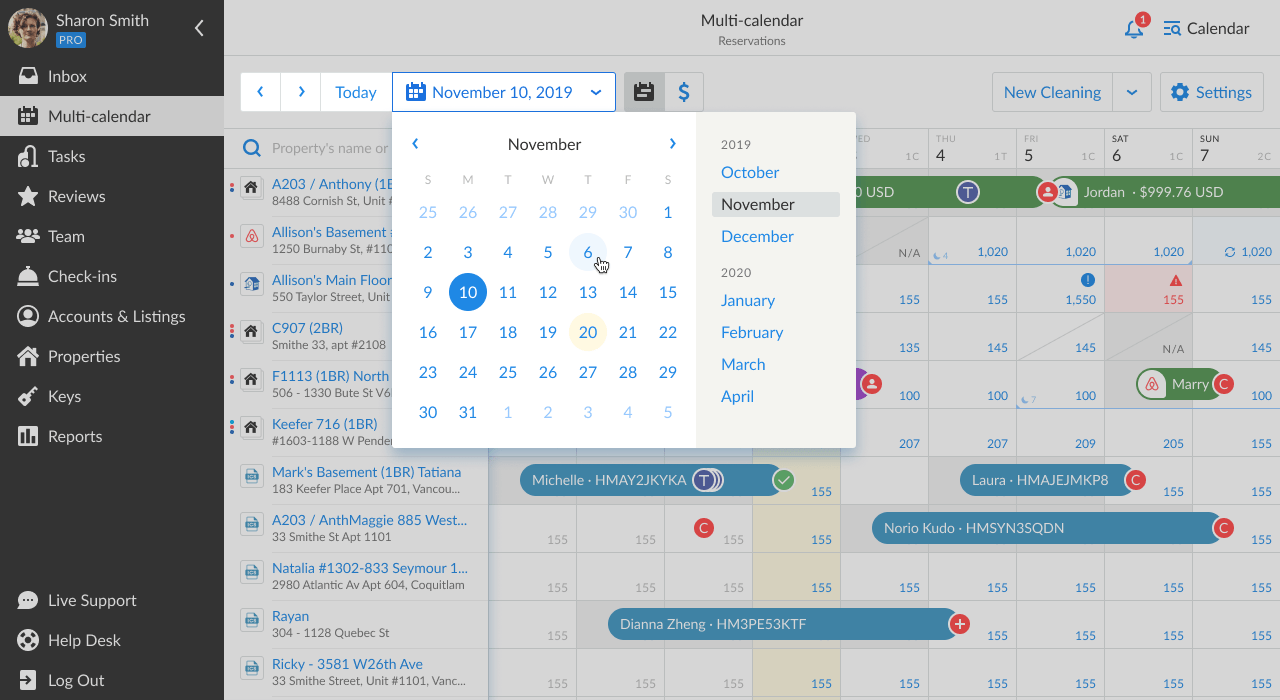 iGMS Multi-calendar date picker