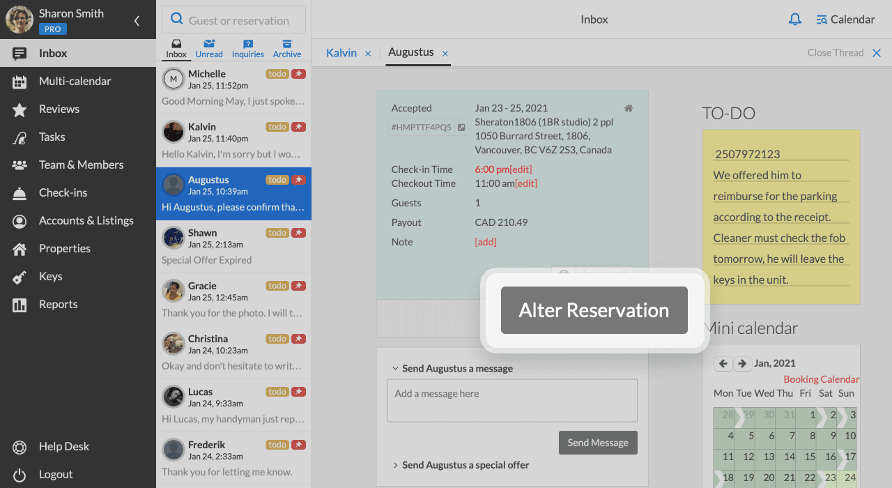 iGMS Reservation Alteration