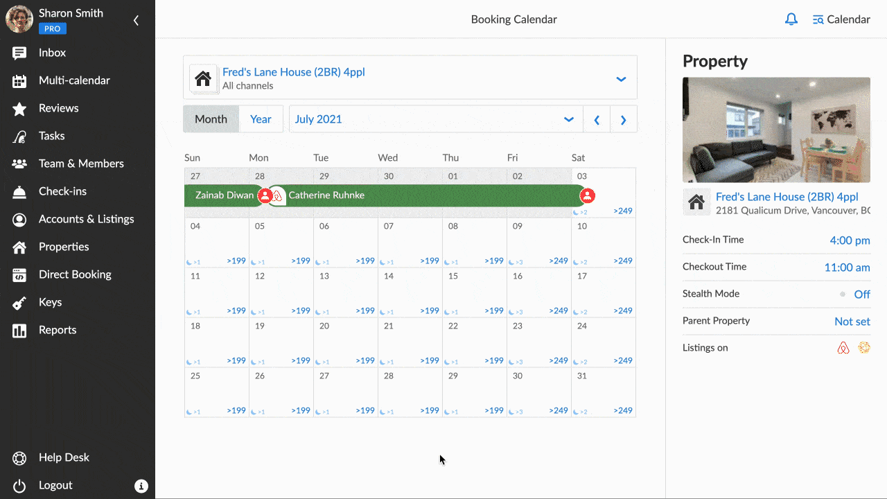 iGMS Single Property Calendar Direct Booking