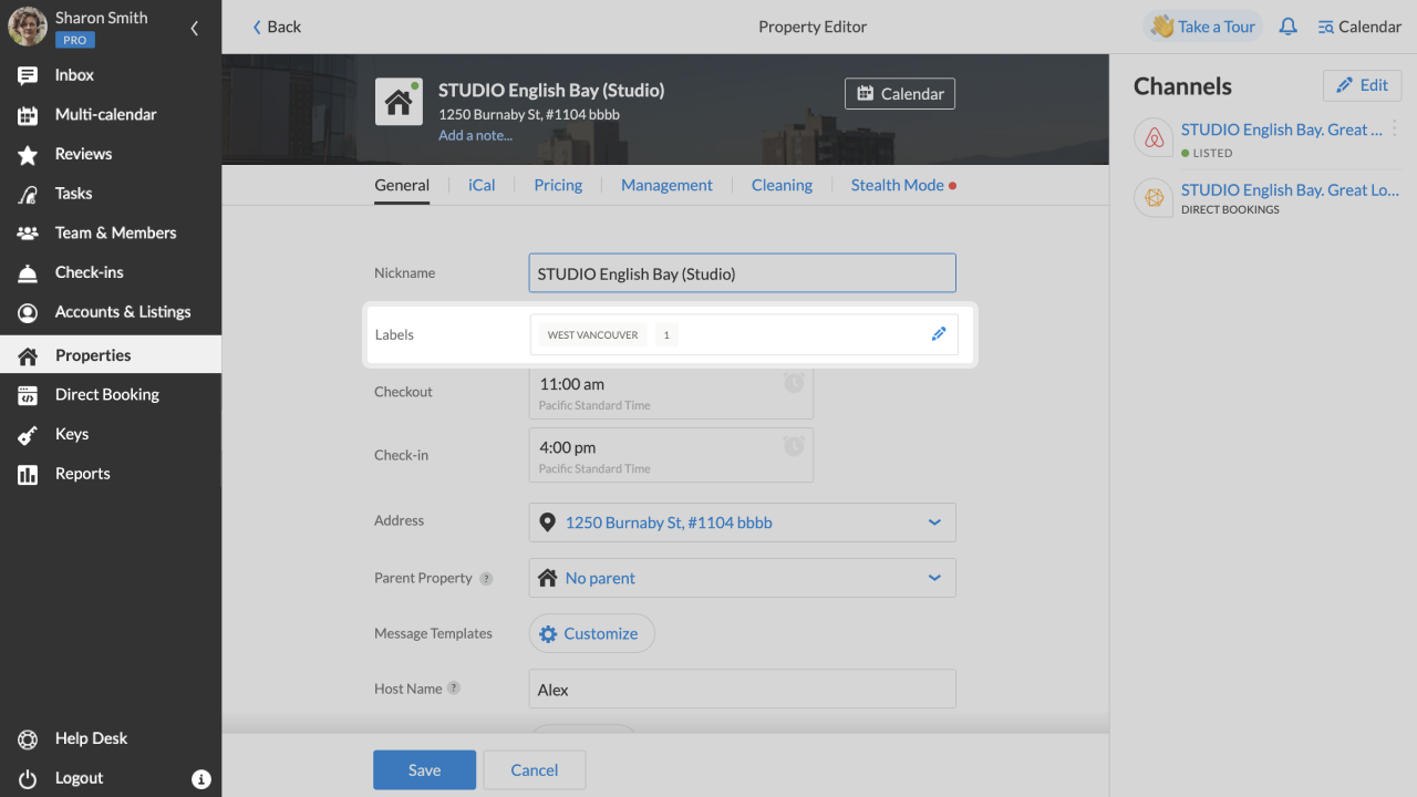 iGMS Property Editor Labels