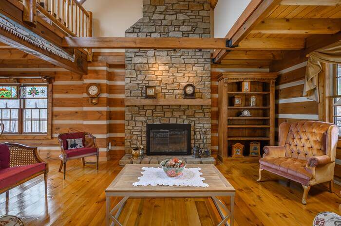 buying a cabin - log cabin interior