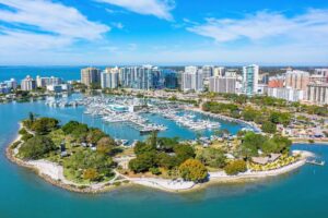 A view of Florida short term rentals from the sky