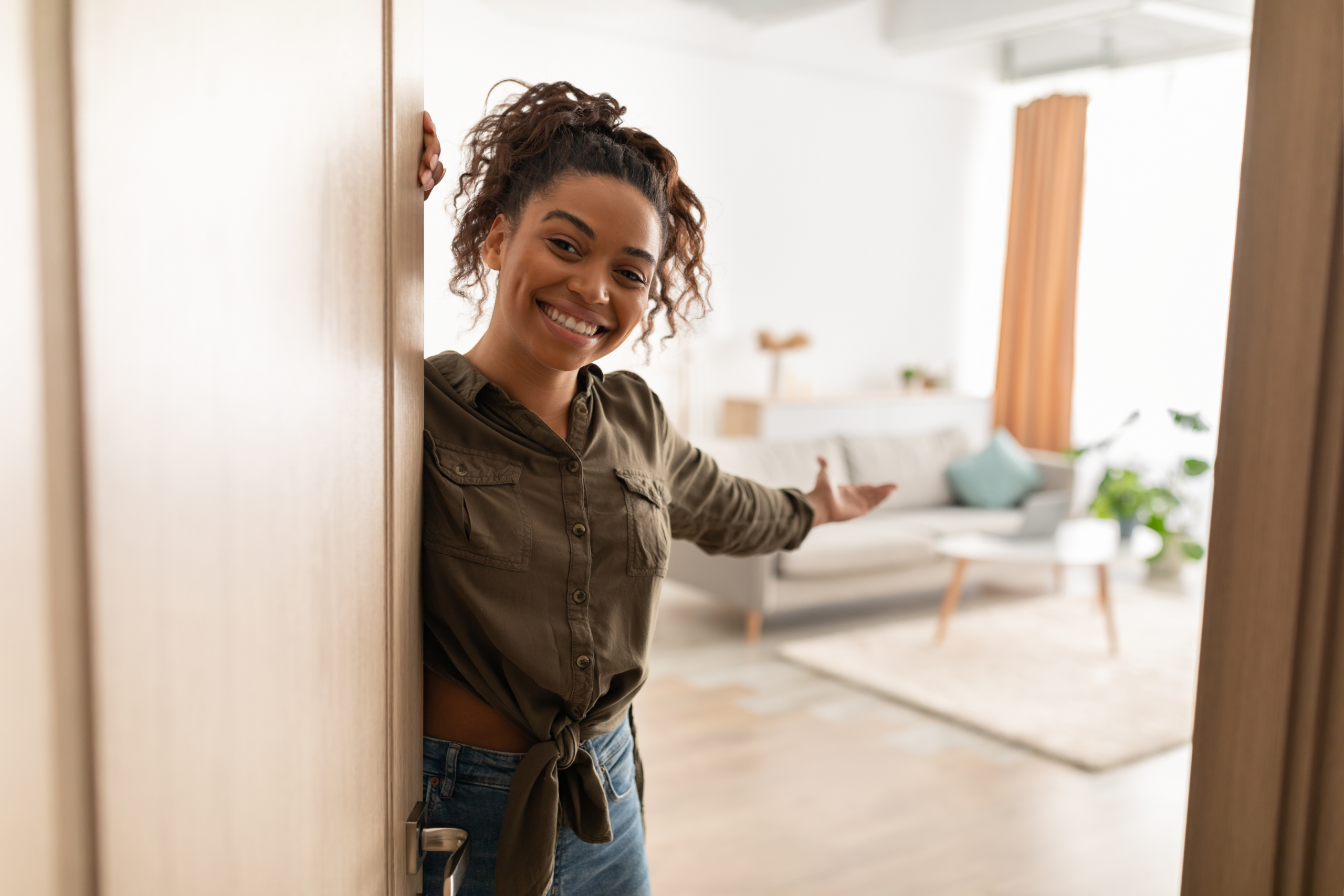 Airbnb host welcoming Airbnb guests