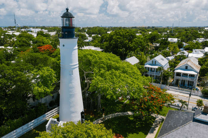 Aerial Shot of the Key West Lighthouse in Florida, country USA