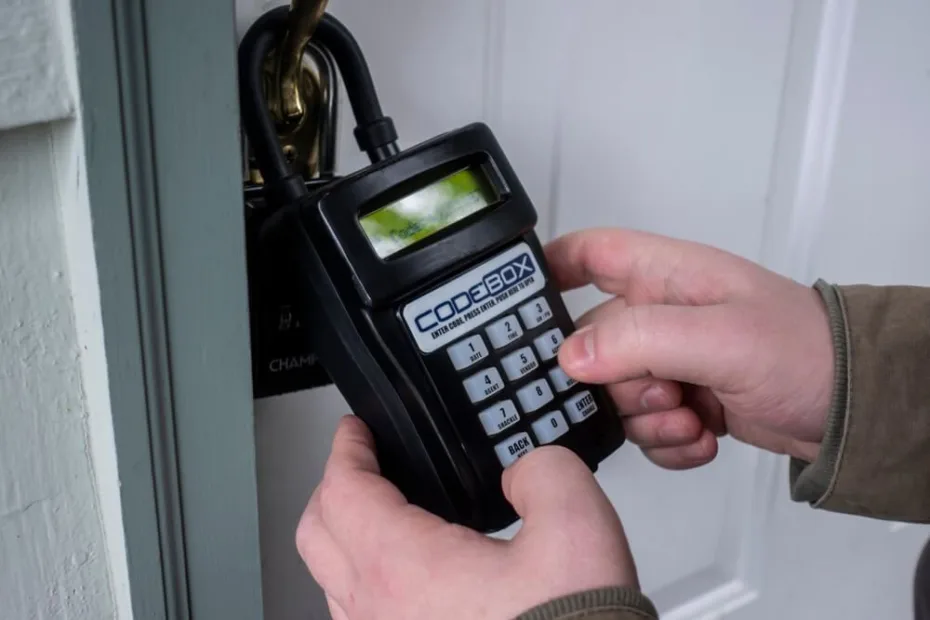 Airbnb host opening property lockbox